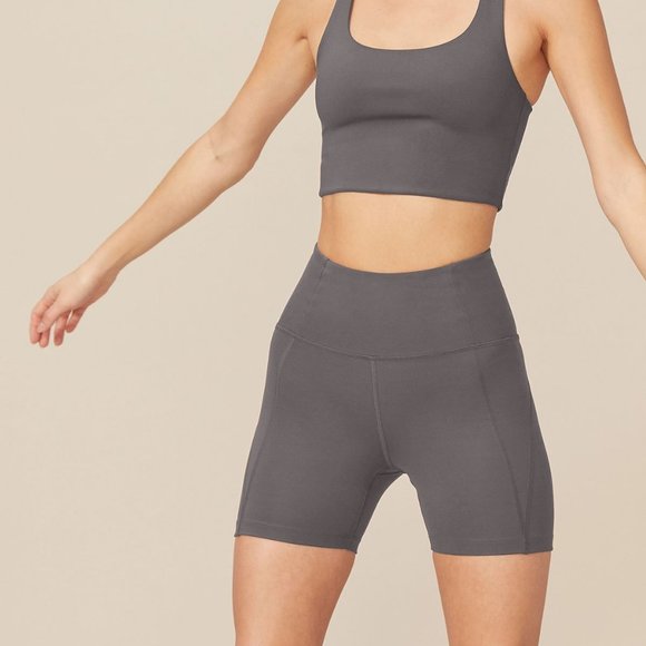 girlfriend collective Pants - Smoke High-Rise Run Short – Girlfriend Collective